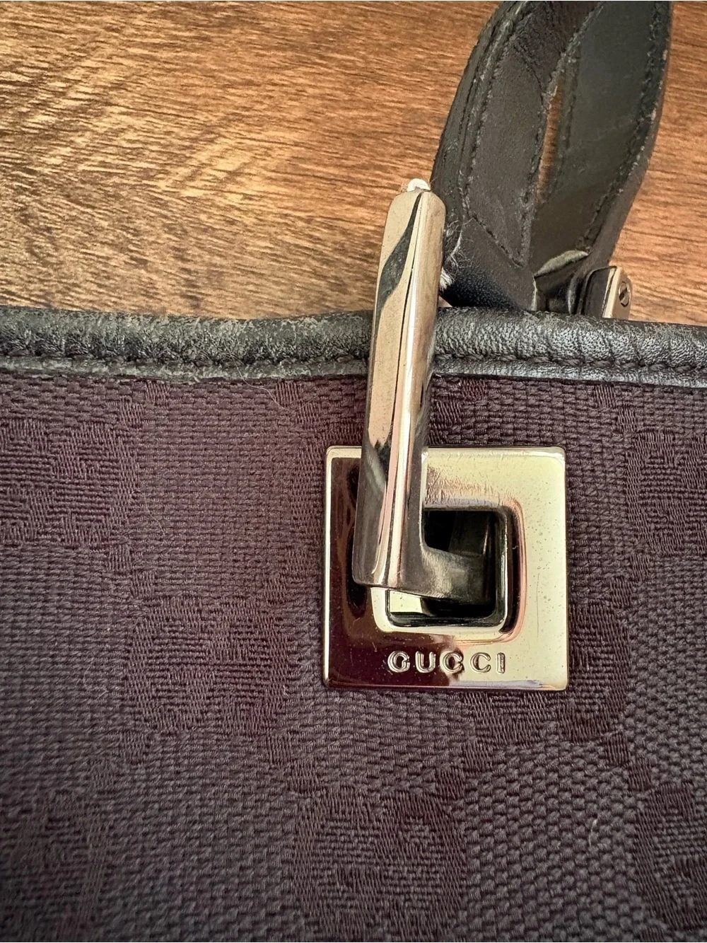 Gucci Black GG Monogram Canvas Tote